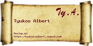 Tyukos Albert névjegykártya
